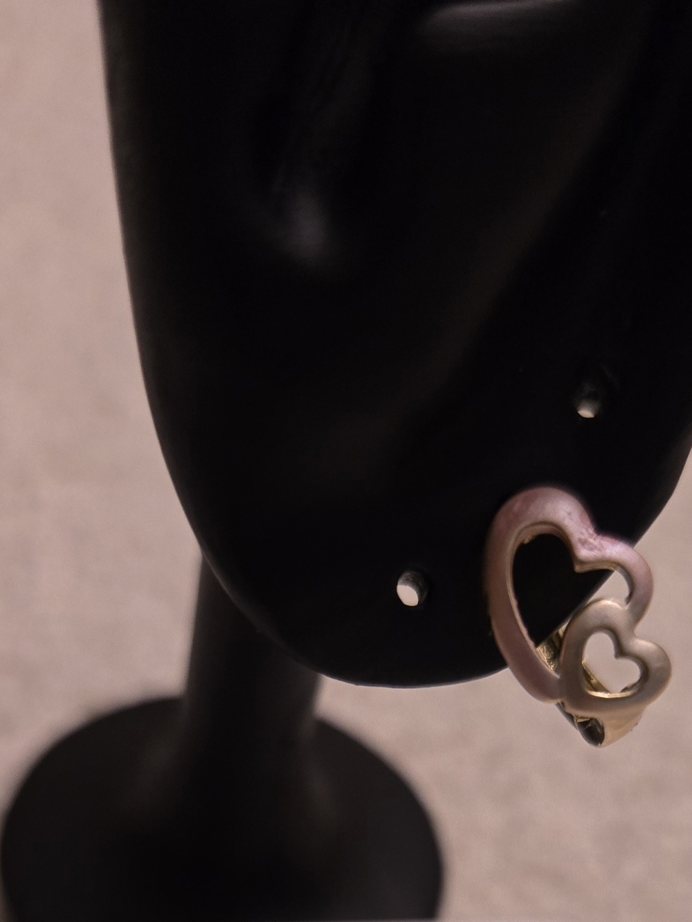 Two-Tone Heart Hoop Earrings - Pink and Gold